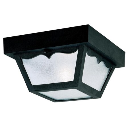 Westinghouse One-Light Flush-Mount Outdoor Fixture Blk Poly Clr Txtrd Plstc Pnls 6682200